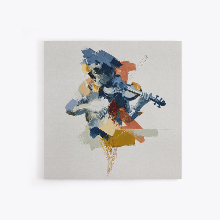 Violinist Painted in Electric Brush Marks Canvas Print, Expressionist Art, Minimalist Decor, Living Room Decor, Expression, EXP-1x1-85