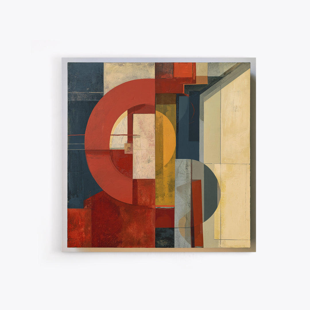 Red Room Interior Abstraction Without Realistic Furniture Canvas Print, Expressionist Art, Room Decor, Living Room Decor, EXP-1x1-91