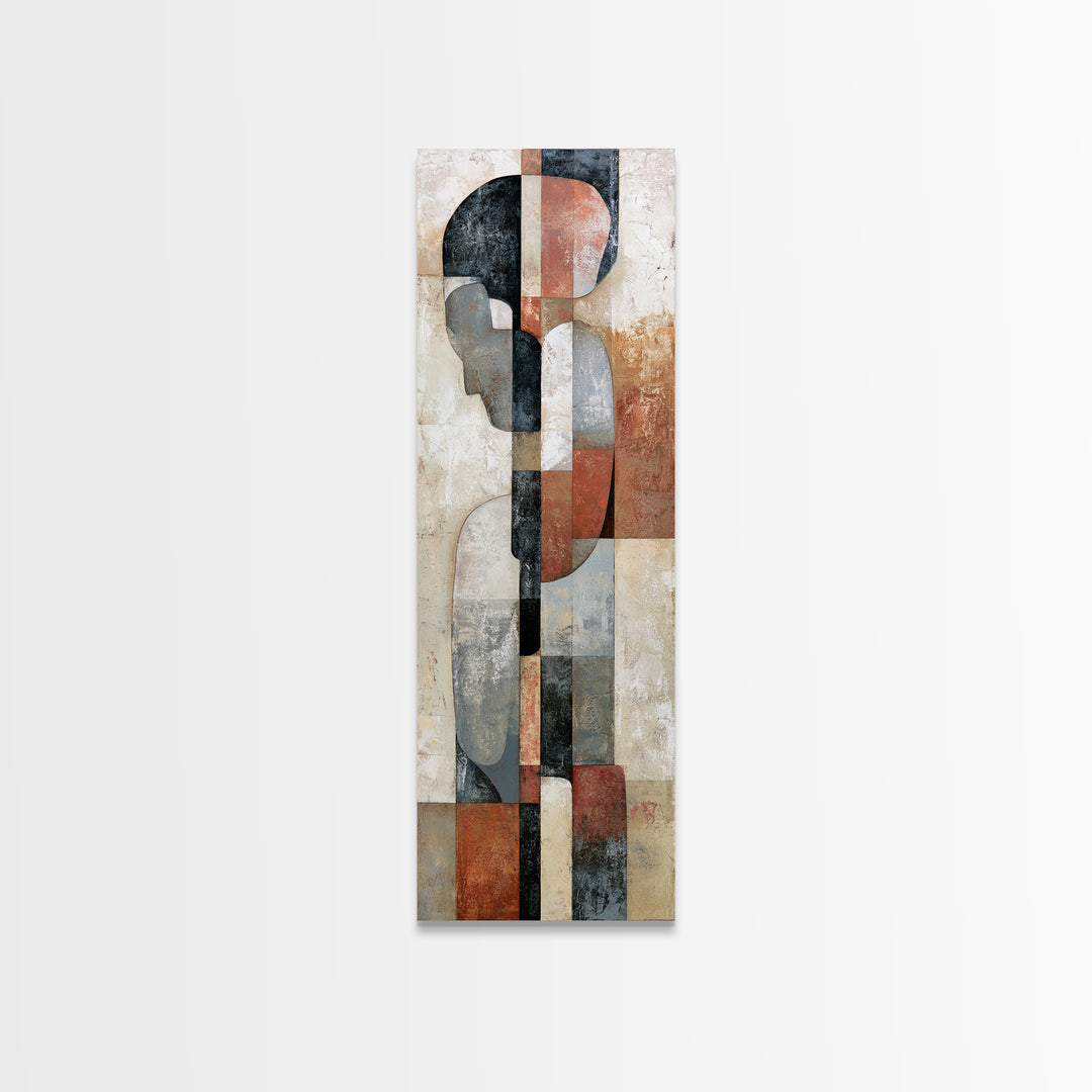 Seated Figure with Raw Gestural Outlines Framed Canvas Print, Expressionist Art, Abstract Art, Living Room Decor, Expression, EXP-1x3-19