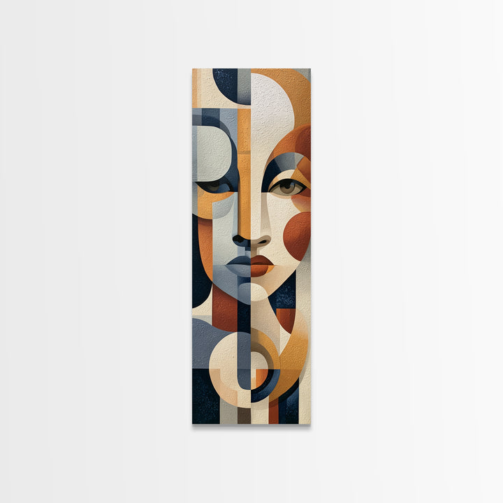 Abstract Face Split by Contrasting Emotions Canvas Print, Expressionist Art, Canvas Art, Living Room Decor, Expression, EXP-1x3-23