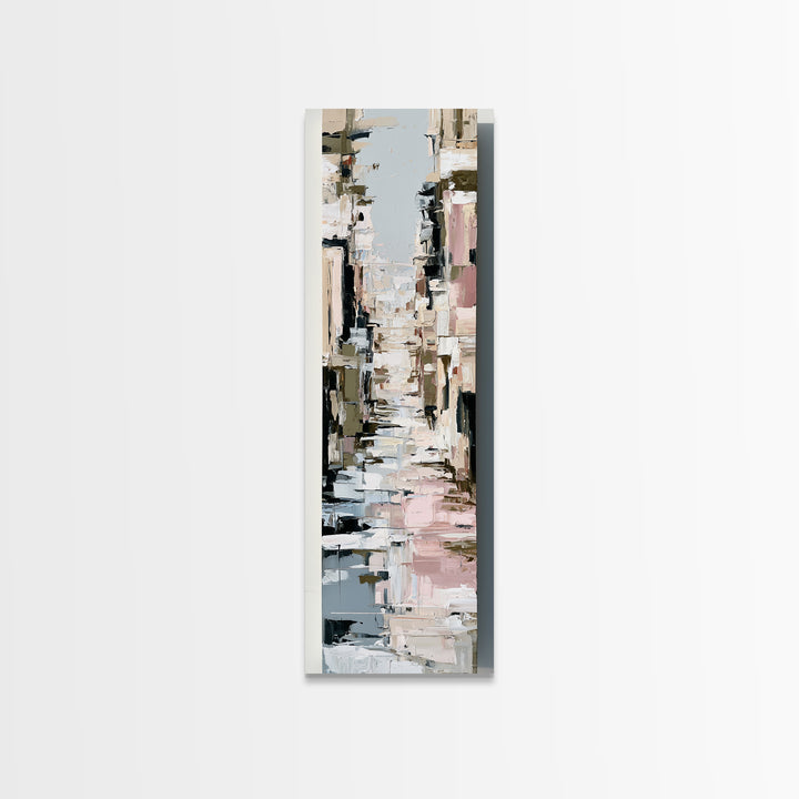 Distorted City Street Canvas Print, Expressionist Art, Minimalist Decor, Living Room Decor, Fine Art, Expression, EXP-1x3-37