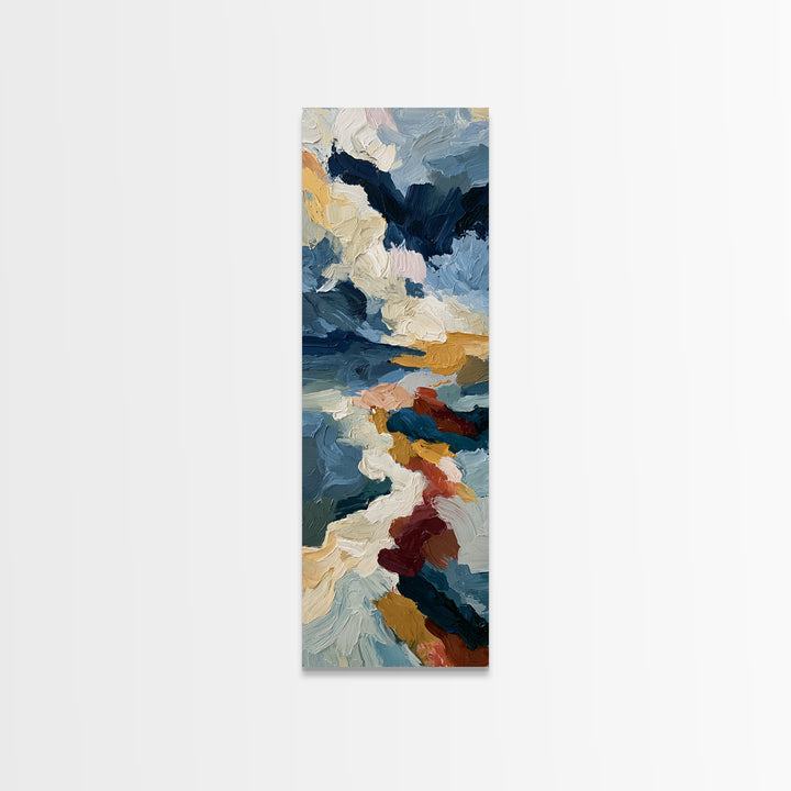Stormy Landscape Painted Canvas Print, Expressionist Art, Boho Wall Art, Living Room Decor, Oil Painting, Expression, EXP-1x3-39