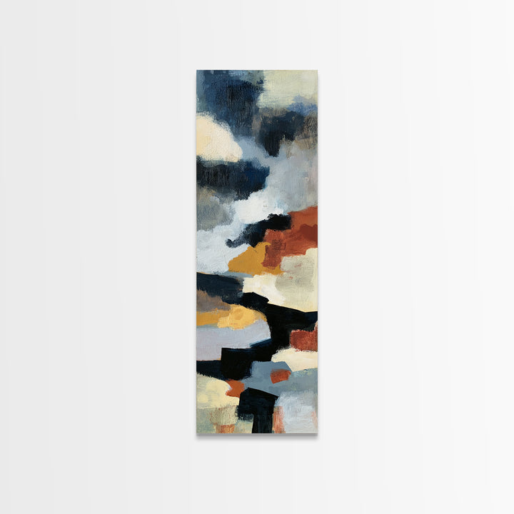 Storm Clouds Above Sharp Black Rooftops Canvas Print, Expressionist Art, Moody Wall Art, Living Room Decor, Abstract Art, EXP-1x3-51