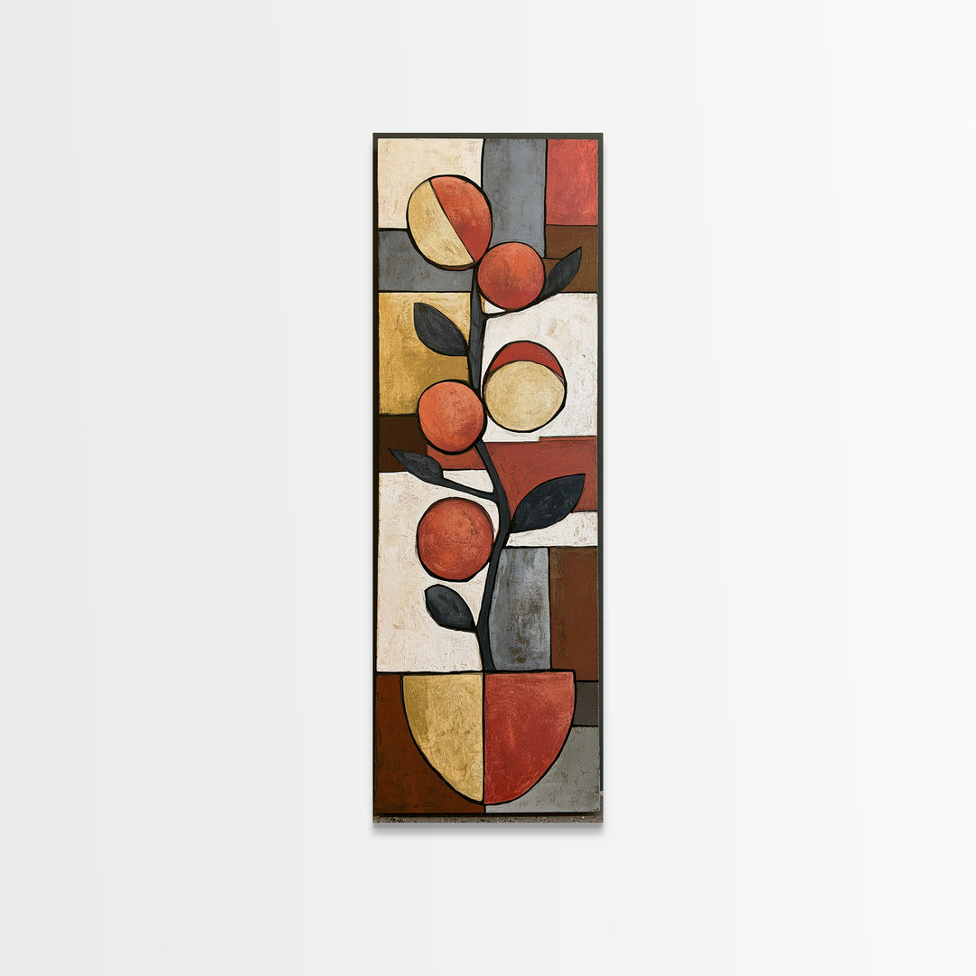Bold Still Life of Fruit Framed Canvas Print, Expressionist Art, Textured Painting, Living Room Decor, Abstract Art, Expression, EXP-1x3-53