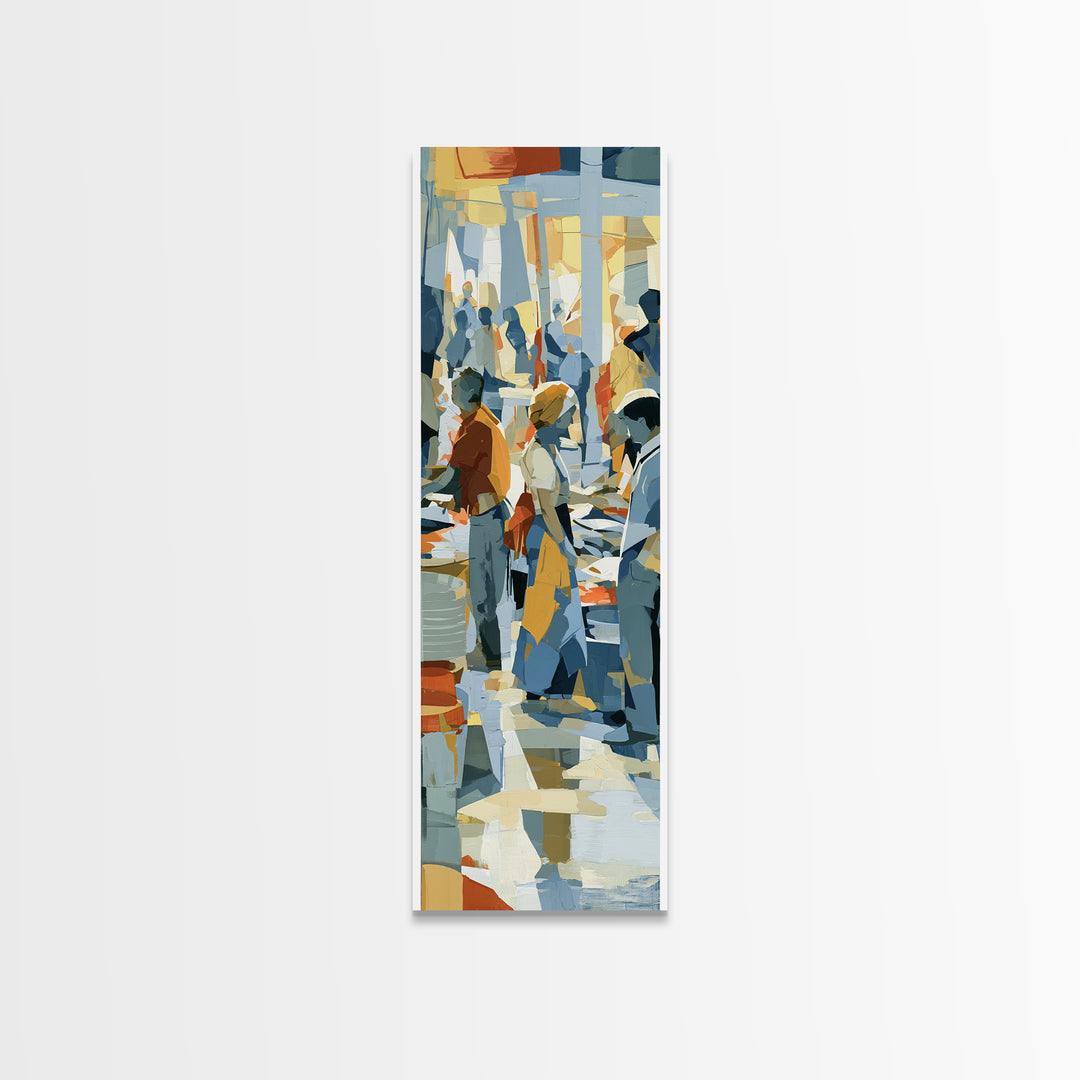 Fish Market Scene Canvas Print, Expressionist Art, Boho Decor, Living Room Decor, Fine Art, Expression, Digital Prints, EXP-1x3-82