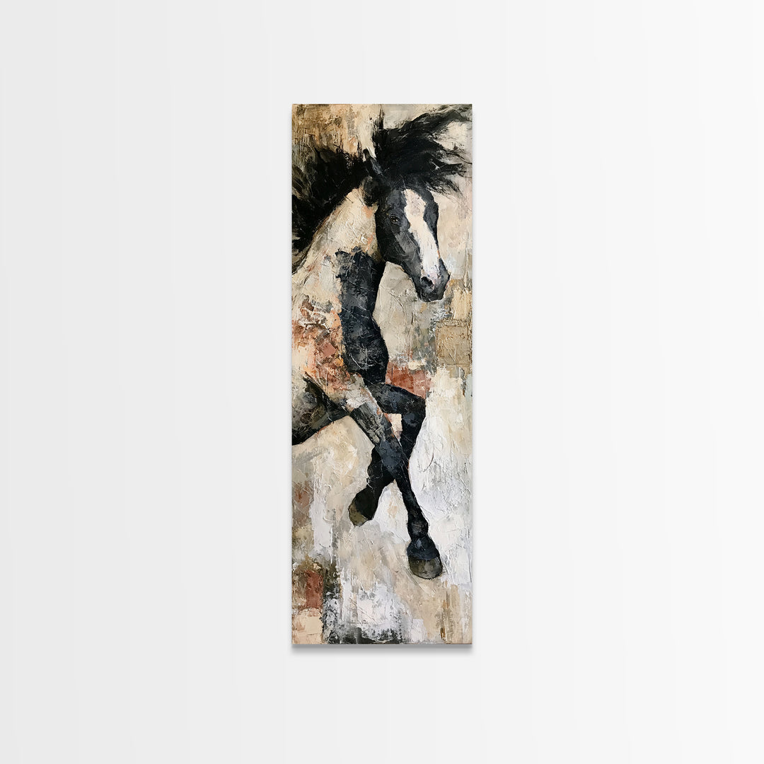 Expressionist Horse in Motion with Wild Mane Canvas Print, Expressionist Art, Room Decor, Living Room Decor, Expression, EXP-1x3-94