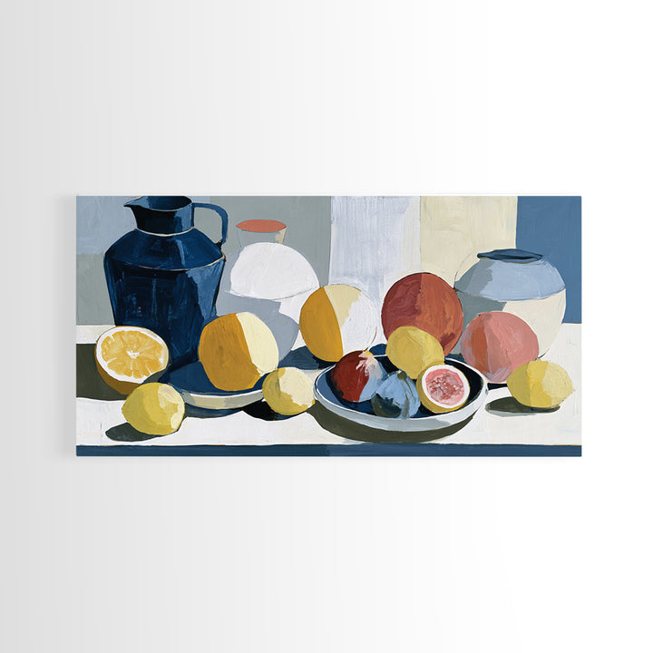 Bold Still Life of Fruit Framed Canvas Print, Expressionist Art, Digital Prints, Living Room Decor, Abstract Art, Expression, EXP-2x1-13