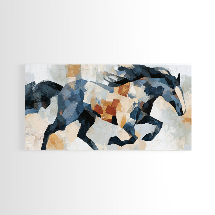 Expressionist Horse in Motion with Wild Mane Canvas Print, Expressionist Art, Painting, Living Room Decor, Fine Art, Expression, EXP-2x1-54