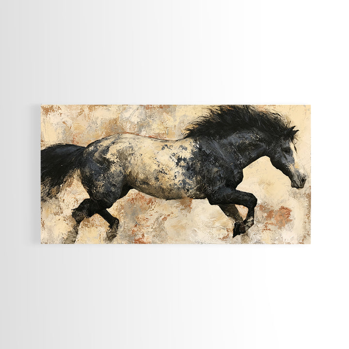 Expressionist Horse in Motion with Wild Mane Canvas Print, Expressionist Art, Minimalist Decor, Living Room Decor, Expression, EXP-2x1-6