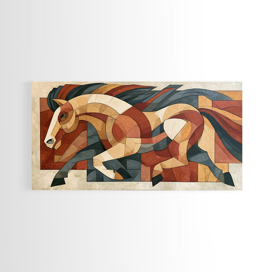 Expressionist Horse in Motion with Wild Mane Canvas Print, Expressionist Art, Painting, Living Room Decor, Fine Art, Expression, EXP-2x1-78