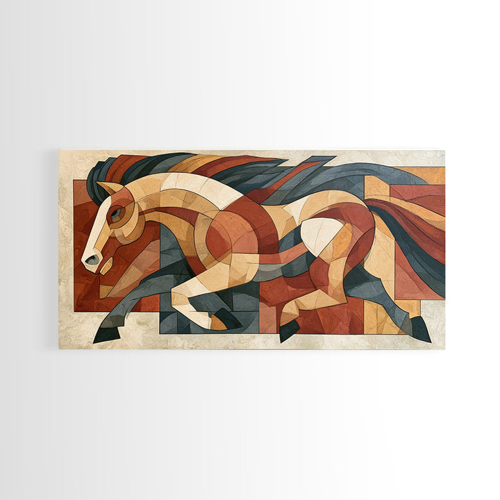 Expressionist Horse in Motion with Wild Mane Canvas Print, Expressionist Art, Painting, Living Room Decor, Fine Art, Expression, EXP-2x1-78