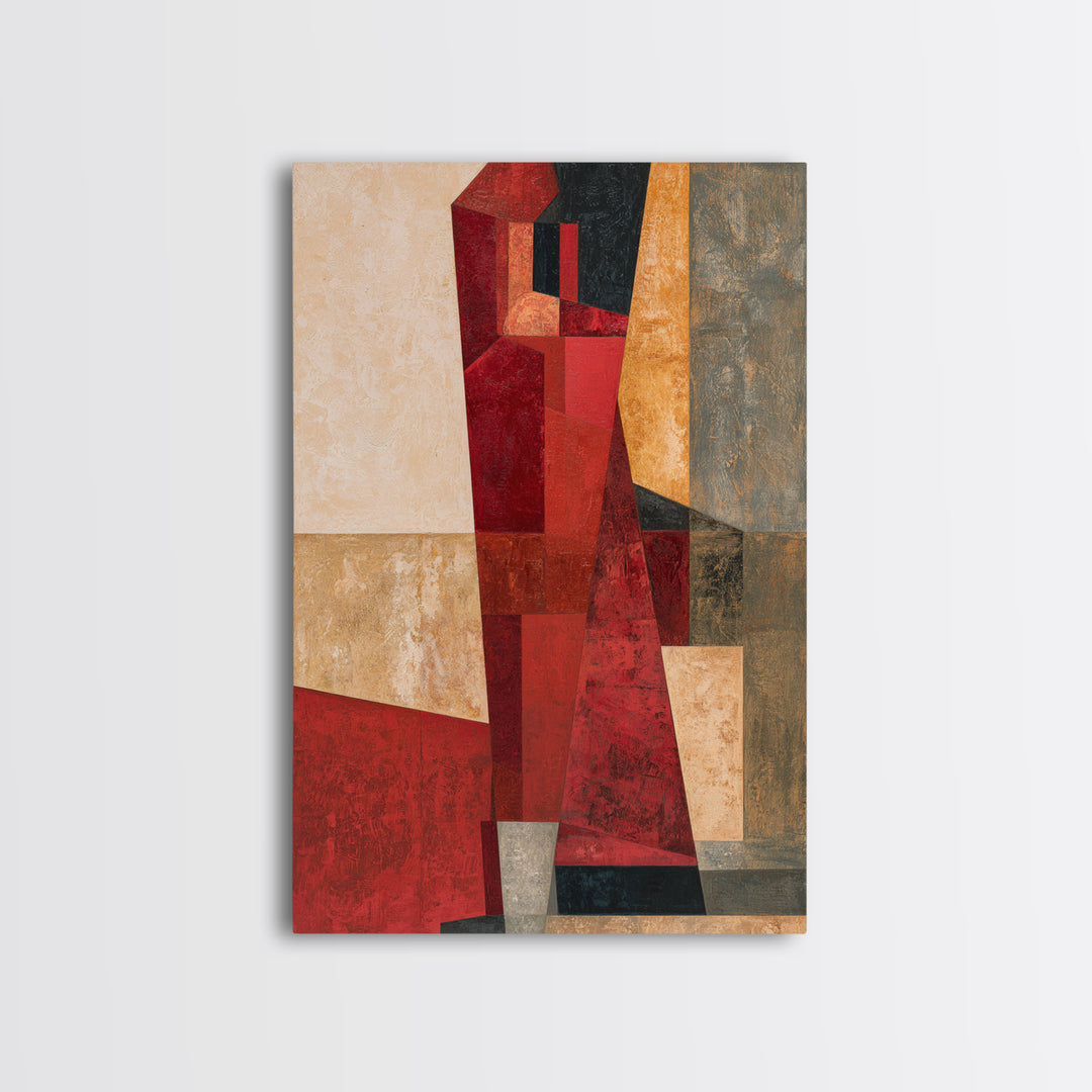 Red Room Interior Abstraction Without Realistic Furniture Canvas Print, Expressionist Art, Room Decor, Living Room Decor, EXP-2x3-3
