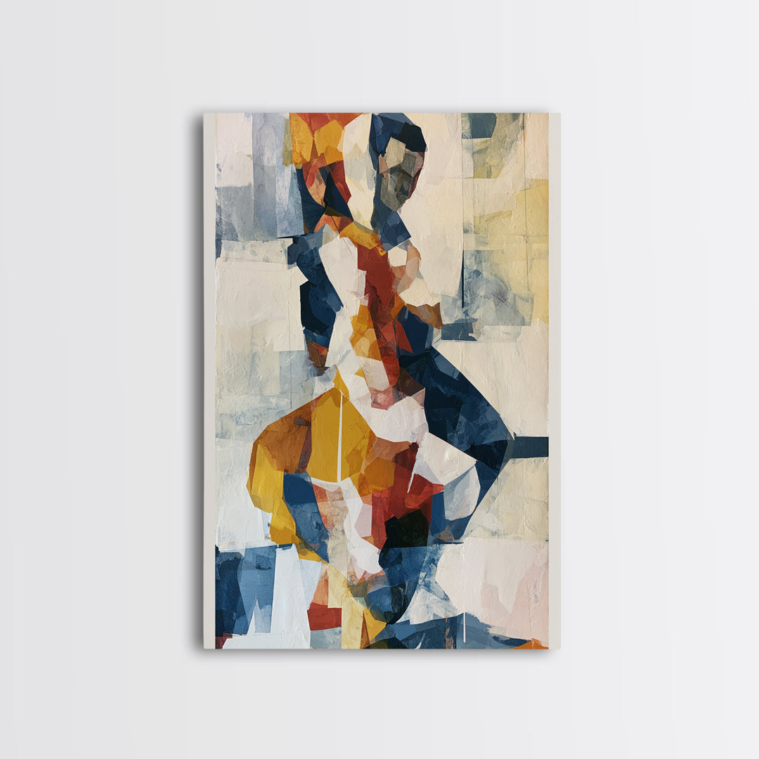 Dancer Figure Fractured into Vibrant Movement Canvas Print, Expressionist Art, Colorful Wall Art, Living Room Decor, Expression, EXP-2x3-36