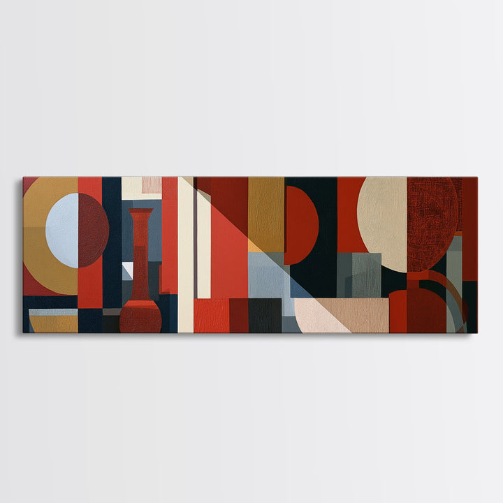 Red Room Interior Abstraction Canvas Print, Expressionist Art, Minimalist Decor, Living Room Decor, Expression, Fine Art Print, EXP-3x1-35
