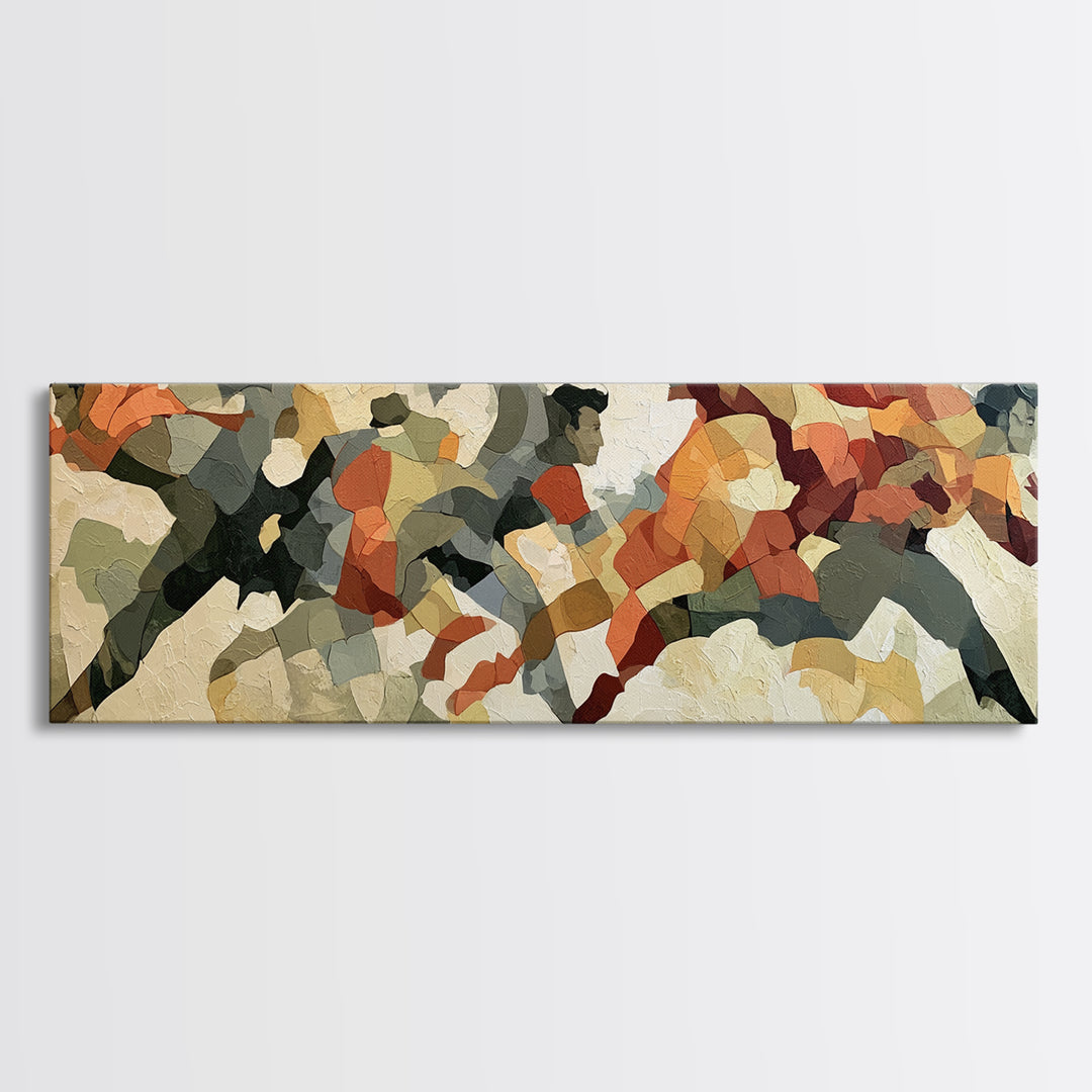 Dancer Figure Fractured into Vibrant Movement Canvas Print, Expressionist Art, Modern Decor, Living Room Decor, Expression, EXP-3x1-44