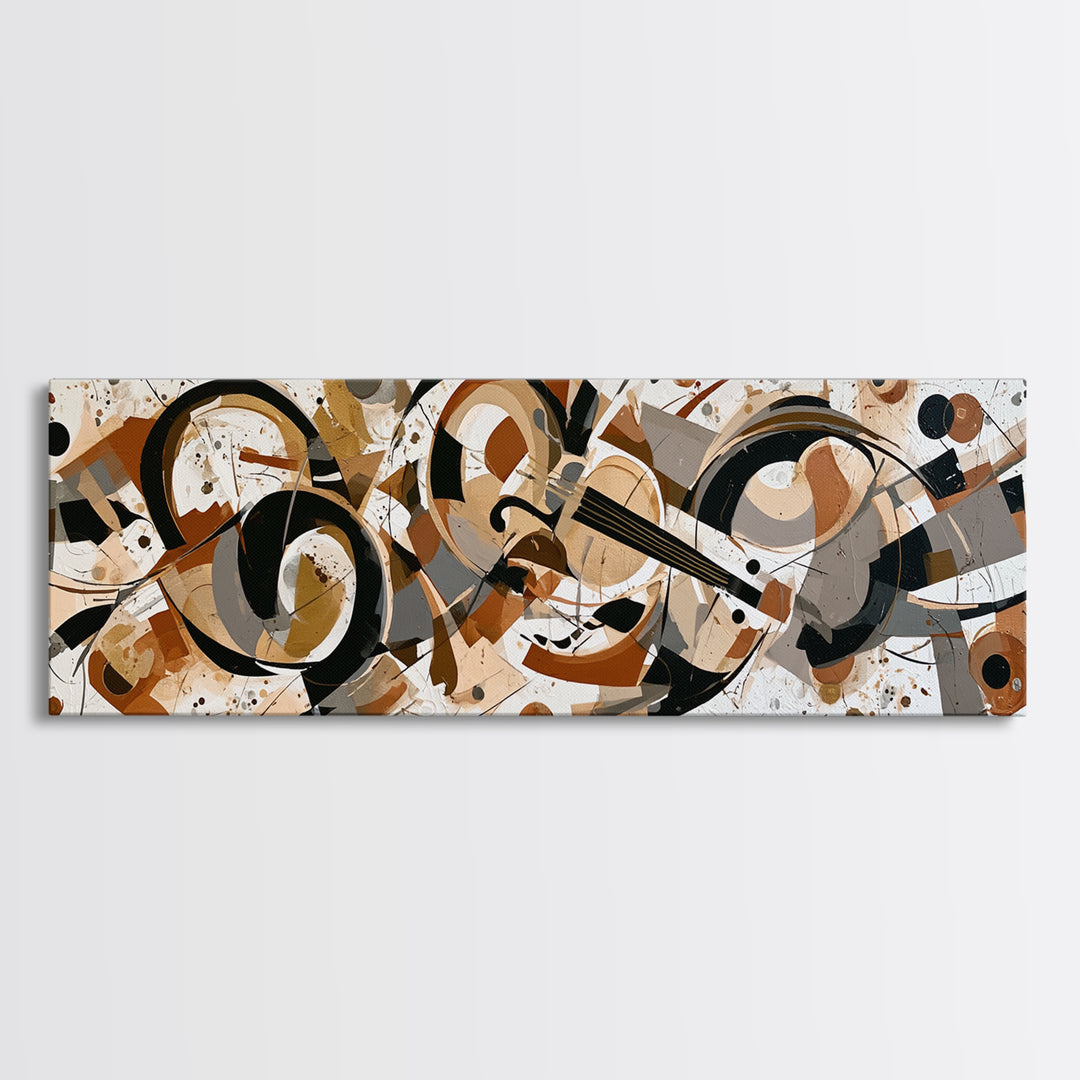 Violinist Painted in Electric Brush Marks Canvas Print, Expressionist Art, Minimalist Wall Art, Living Room Decor, Expression, EXP-3x1-53