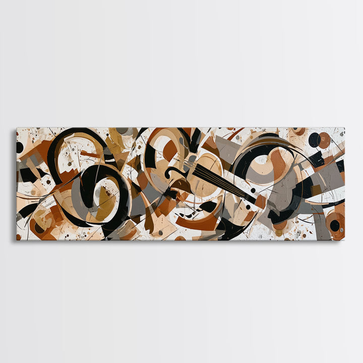 Violinist Painted in Electric Brush Marks Canvas Print, Expressionist Art, Minimalist Wall Art, Living Room Decor, Expression, EXP-3x1-53