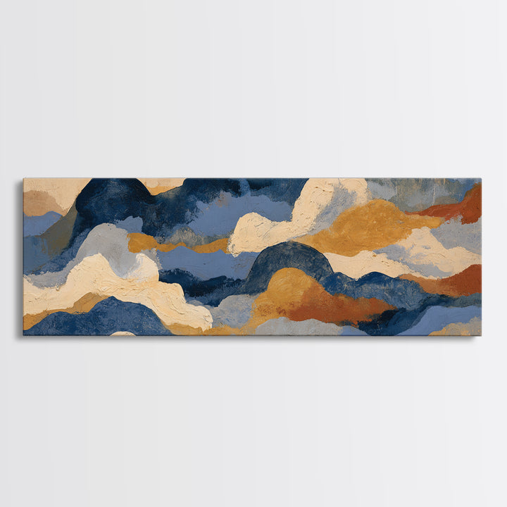 Stormy Landscape Painted Framed Canvas Print, Expressionist Art, Original Art, Living Room Decor, Fine Art, Expression, EXP-3x1-67