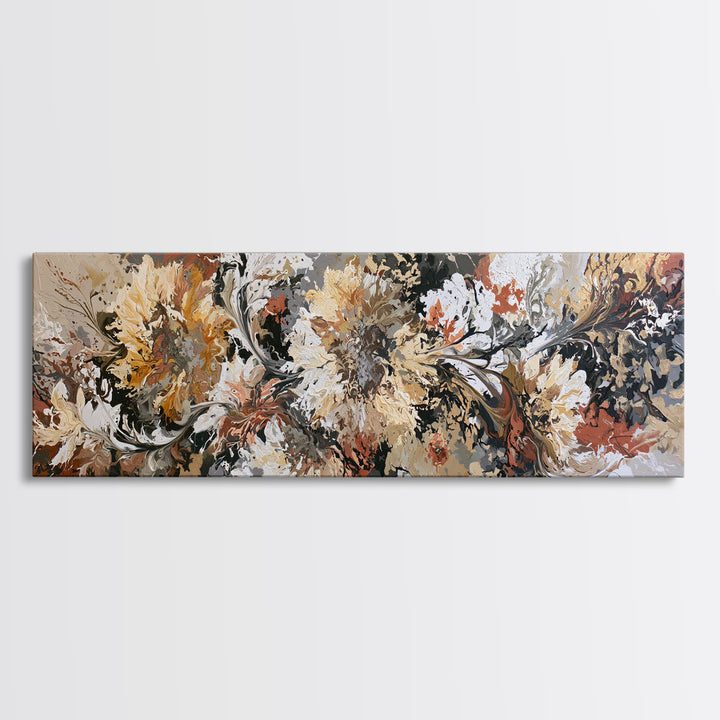 Sunflowers Twisting in Intense Painted Energy Framed Canvas Print, Expressionist Art, Art, Living Room Decor, Expression, EXP-3x1-72
