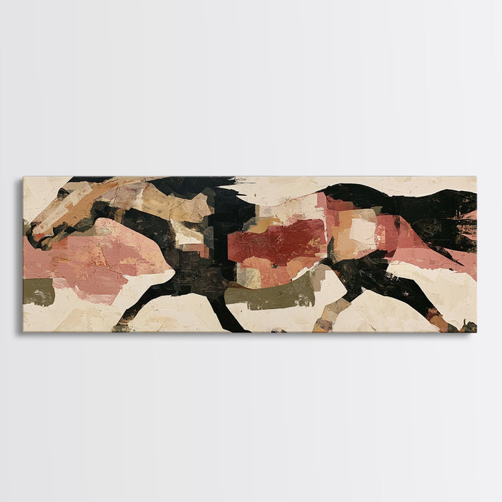 Expressionist Horse in Motion with Wild Mane Canvas Print, Expressionist Art, Modern Wall Art, Living Room Decor, Expression, EXP-3x1-74