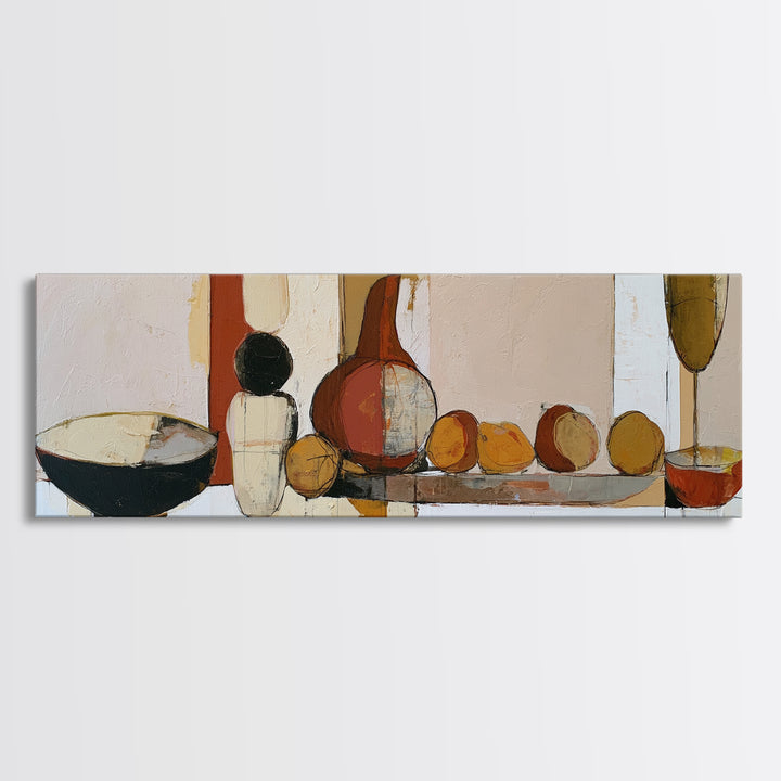 Bold Still Life of Fruit Framed Canvas Print, Expressionist Art, Downloadable Prints, Living Room Decor, Abstract Art, EXP-3x1-81