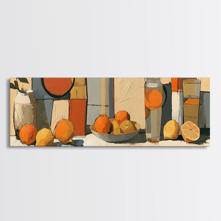 Bold Still Life of Fruit Framed Canvas Print, Expressionist Art, Abstract Wall Art, Living Room Decor, Fine Art, Expression, EXP-3x1-9