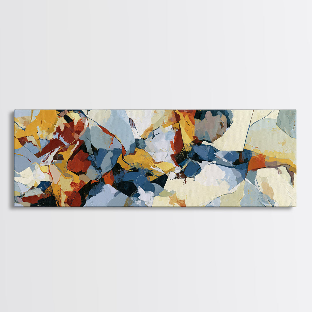 Dancer Figure Fractured into Vibrant Movement Canvas Print, Expressionist Art, Digital Art, Living Room Decor, Expression, EXP-3x1-92