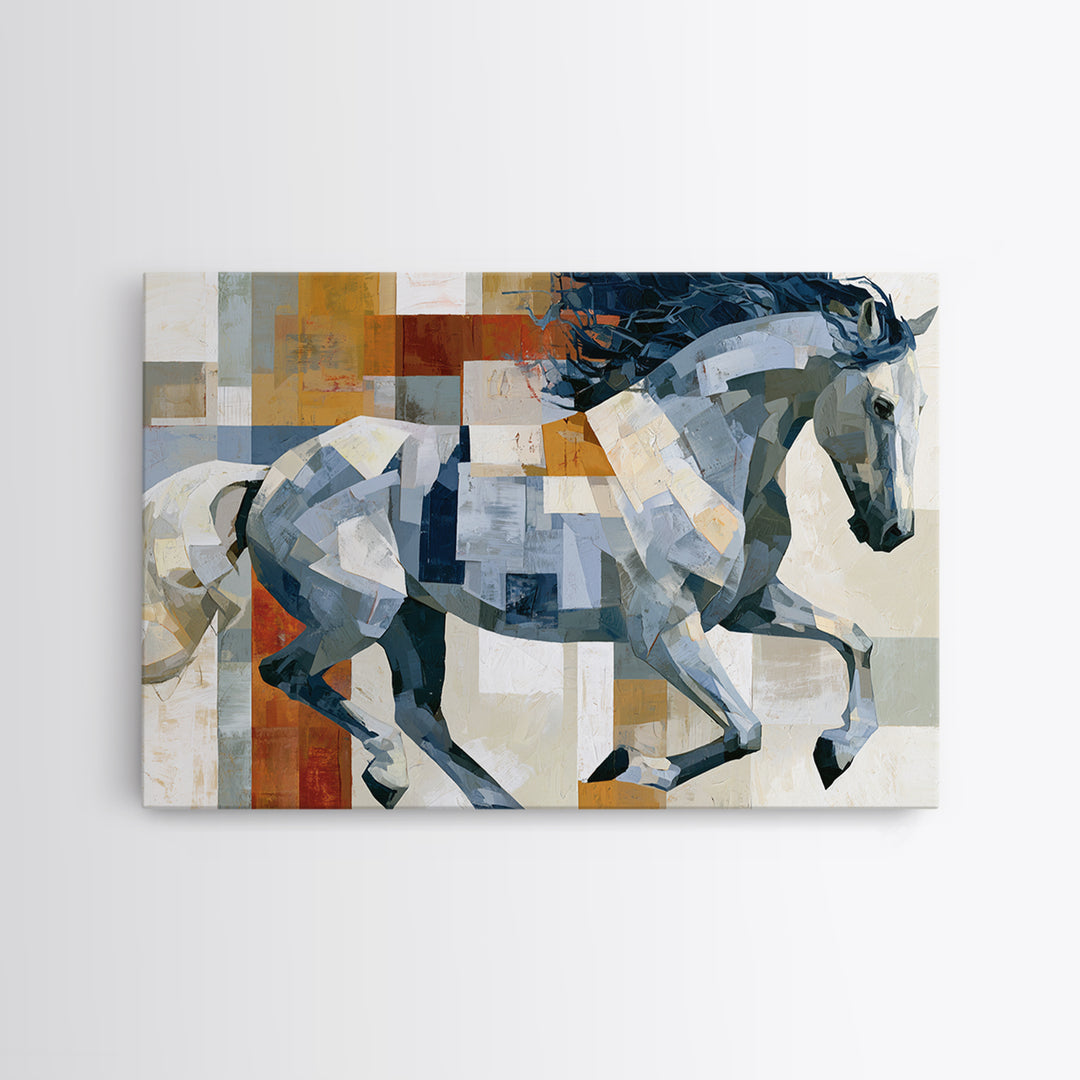 Expressionist Horse in Motion with Wild Mane Canvas Print, Expressionist Art, Abstract Art, Living Room Decor, Expression, EXP-3x2-14