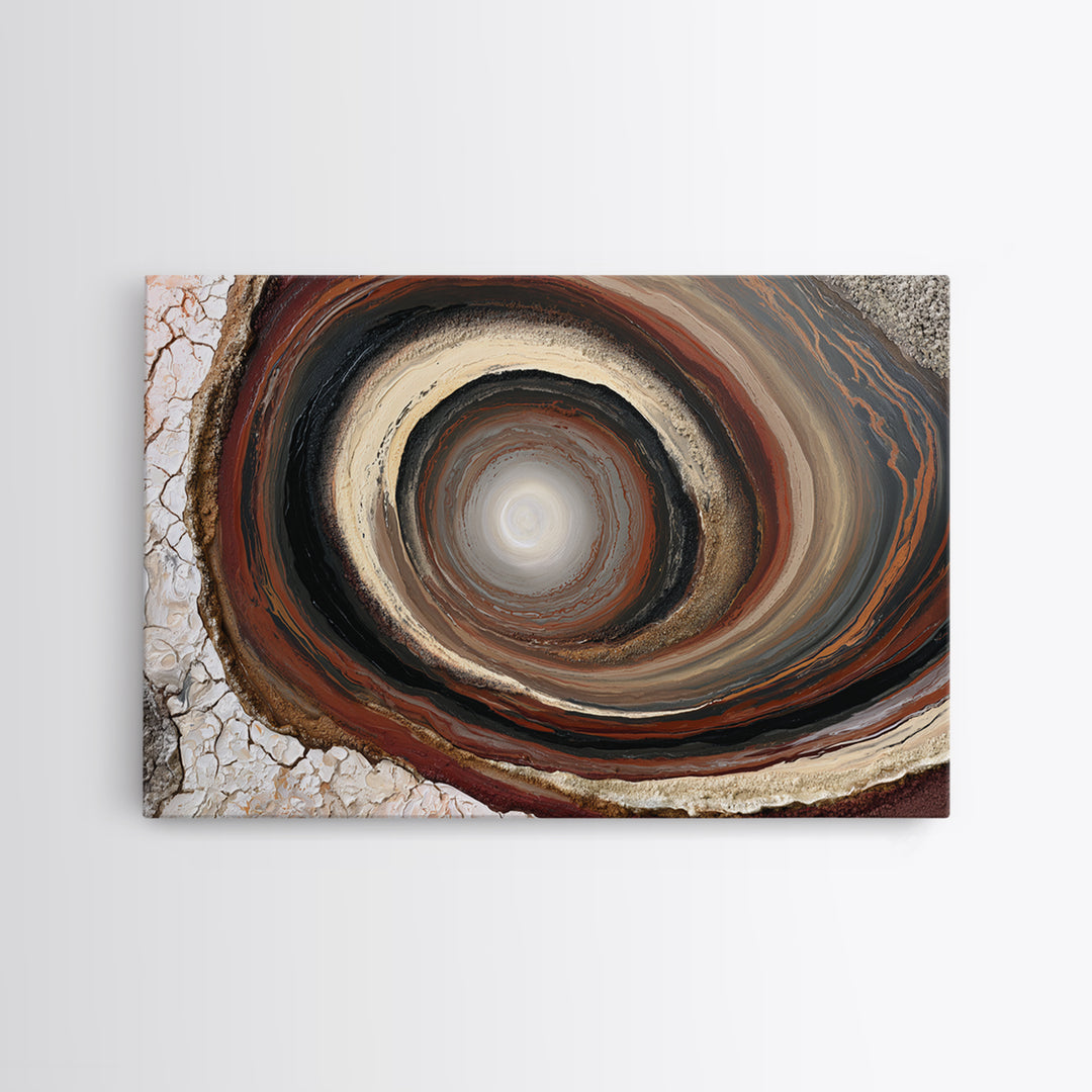 Moonlit Village with Swirling Unnatural Color Canvas Print, Expressionist Art, Abstract Painting, Living Room Decor, Expression, EXP-3x2-16