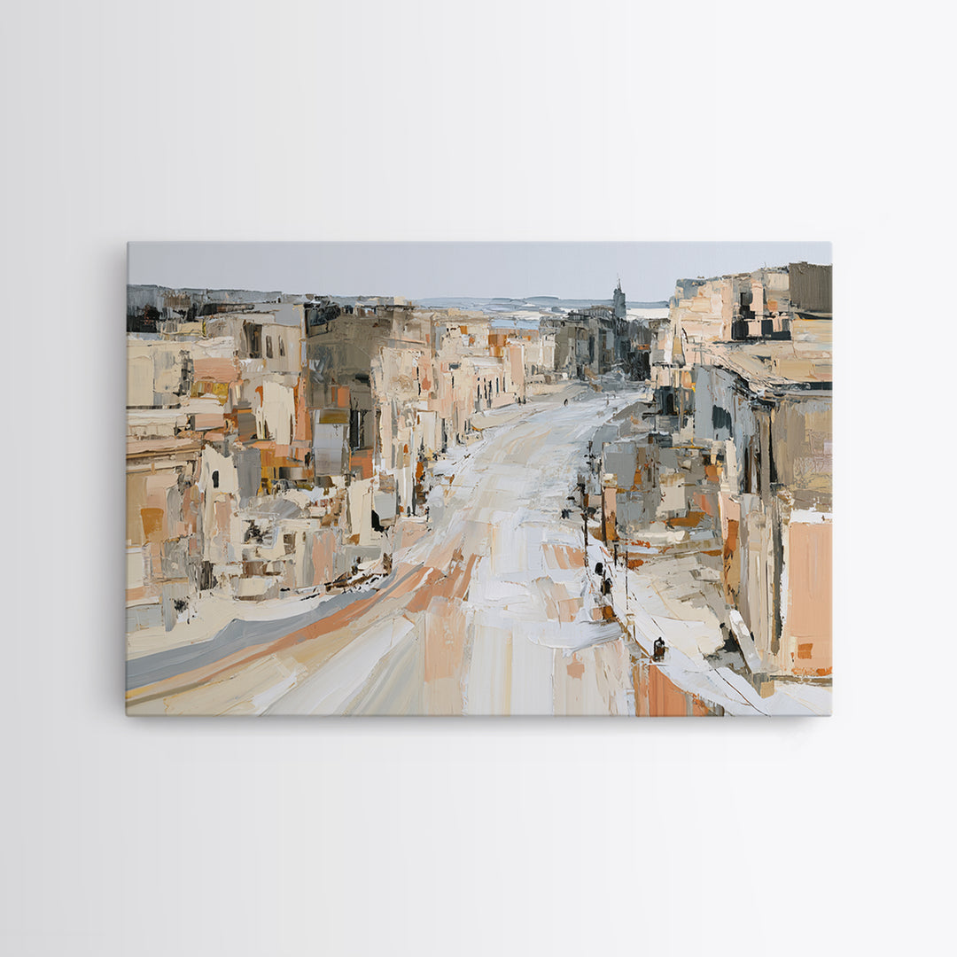 Distorted City Street Canvas Print, Expressionist Art, Modern Decor, Living Room Decor, Fine Art, Expression, Wall Decor, EXP-3x2-29