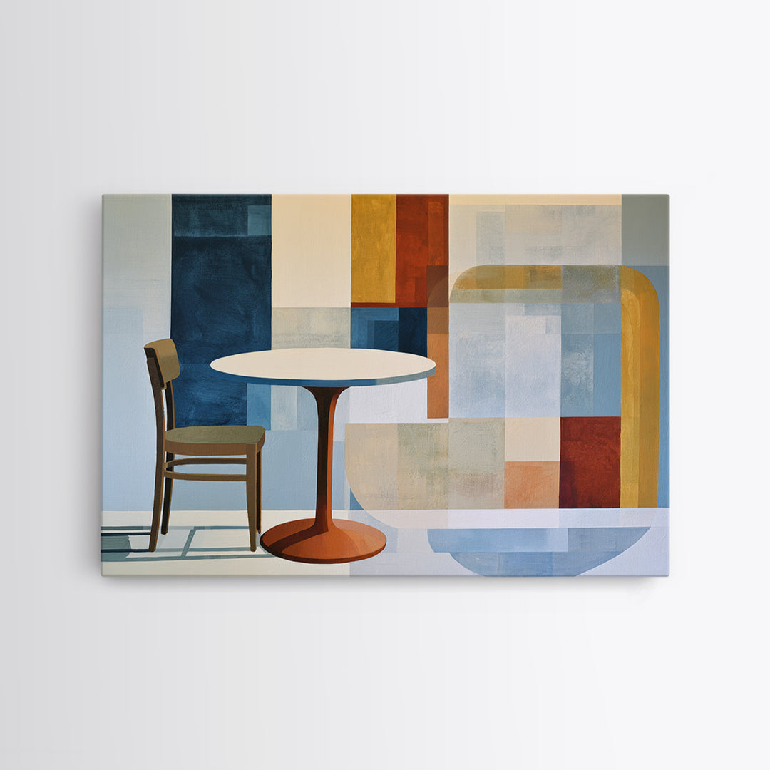 Lonely Caf Table Canvas Print, Expressionist Art, Downloadable Prints, Living Room Decor, Fine Art, Expression, EXP-3x2-33