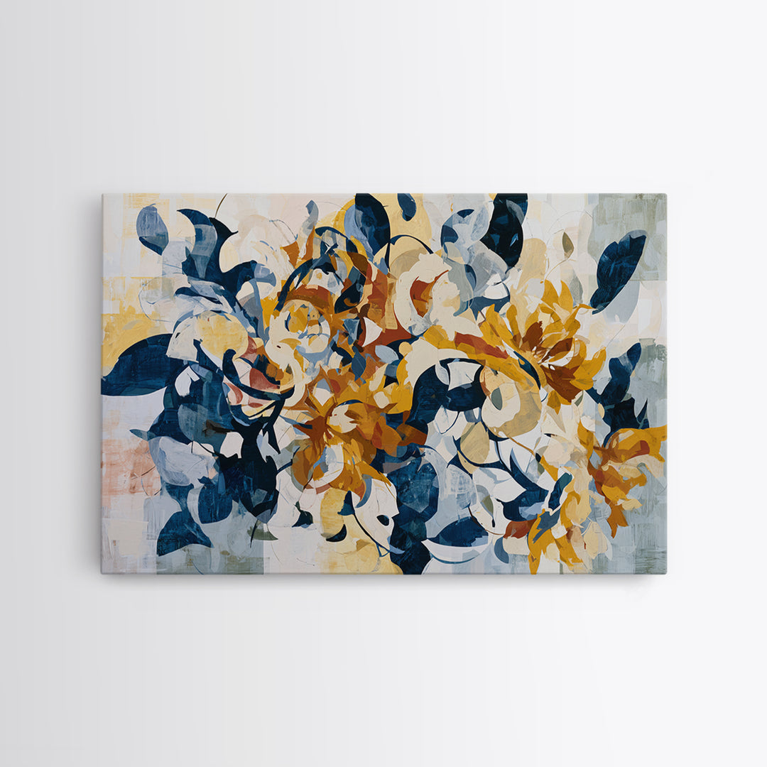 Sunflowers Twisting in Intense Painted Energy Canvas Print, Expressionist Art, Downloadable Prints, Living Room Decor, EXP-3x2-36