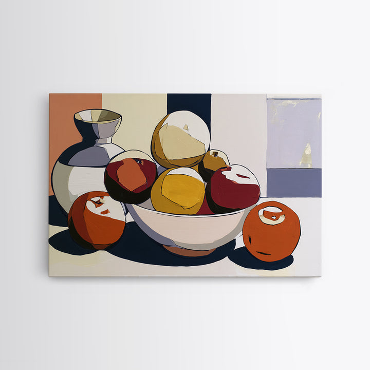 Bold Still Life of Fruit Framed Canvas Print, Expressionist Art, Gallery Decor, Living Room Decor, Fine Art, Expression, EXP-3x2-45