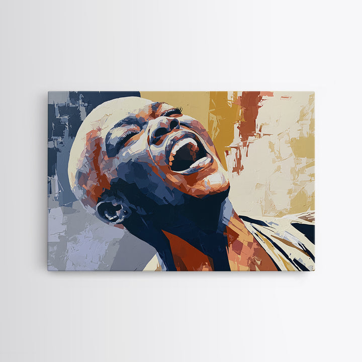 Portrait of a Singer Canvas Print, Expressionist Art, Gallery Decor, Living Room Decor, Fine Art, Expression, Wall Art, EXP-3x2-48