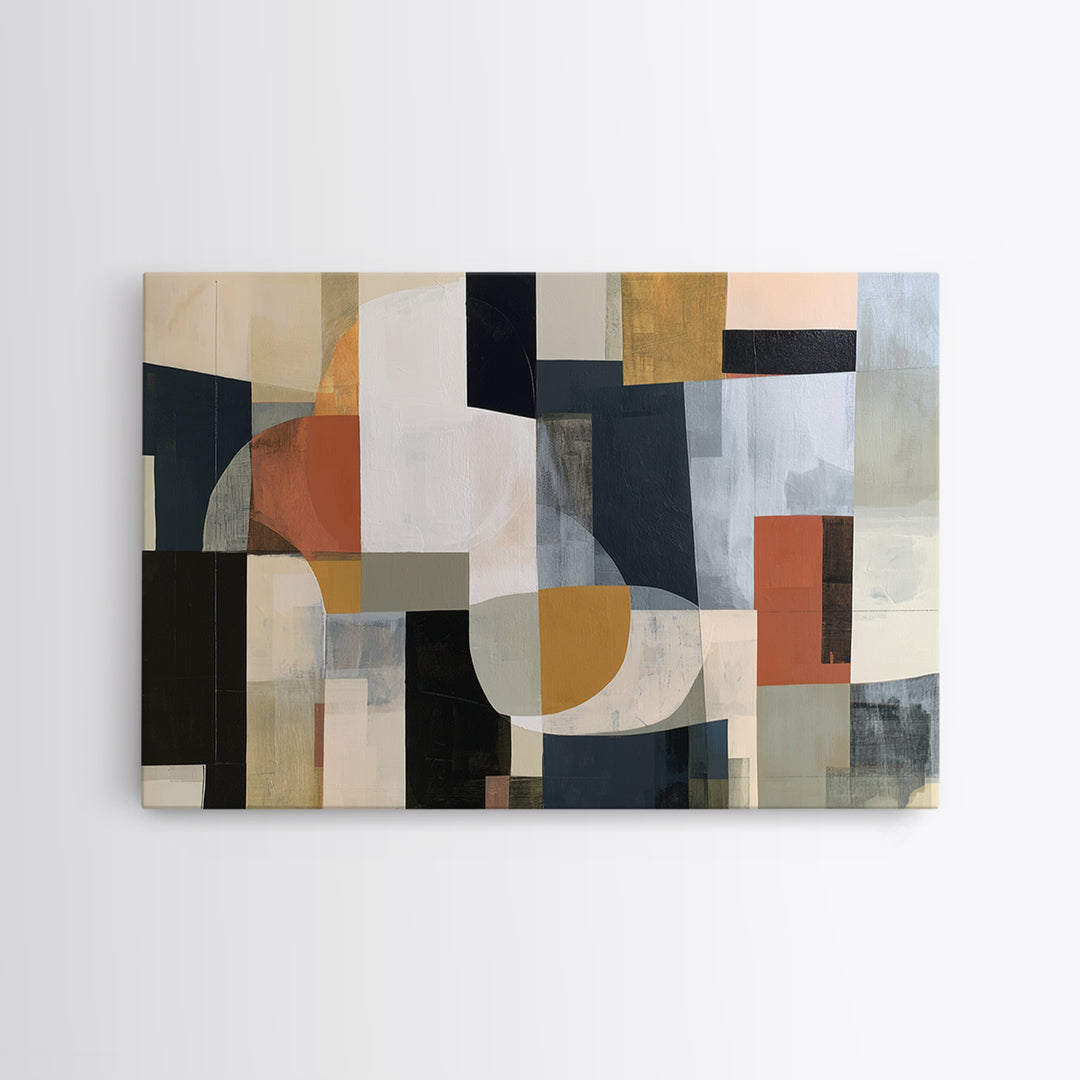 Storm Clouds Above Sharp Black Rooftops Canvas Print, Expressionist Art, Original Painting, Living Room Decor, Expression, EXP-3x2-67
