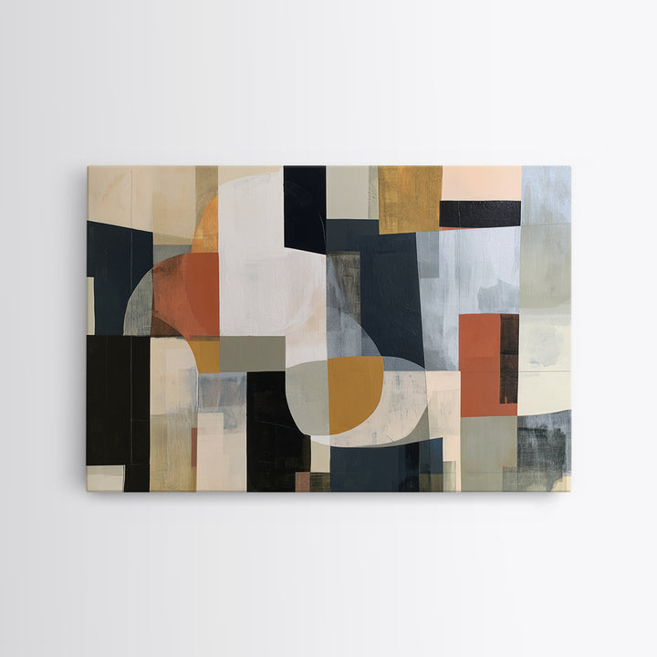 Storm Clouds Above Sharp Black Rooftops Canvas Print, Expressionist Art, Original Painting, Living Room Decor, Expression, EXP-3x2-67