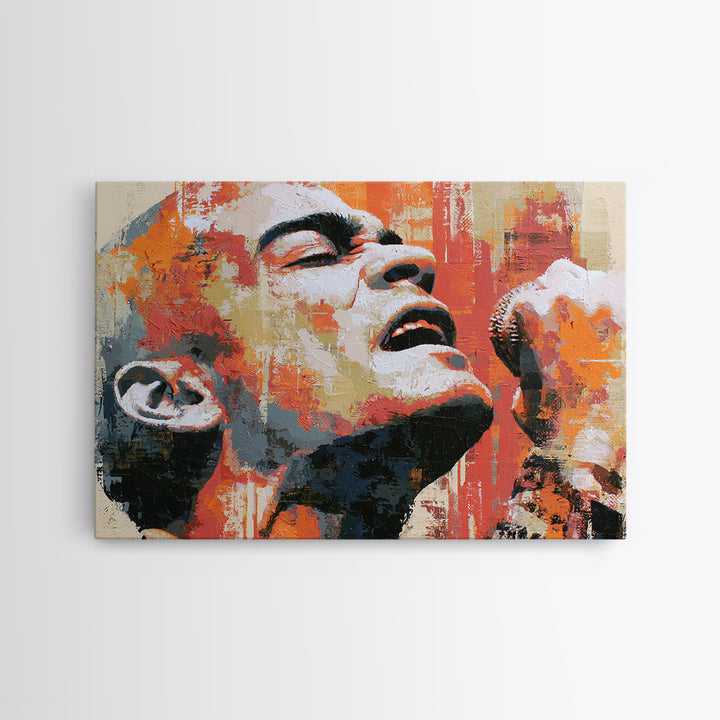 Portrait of a Singer Canvas Print, Expressionist Art, Contemporary Art, Living Room Decor, Fine Art, Expression, Original Art, EXP-3x2-72