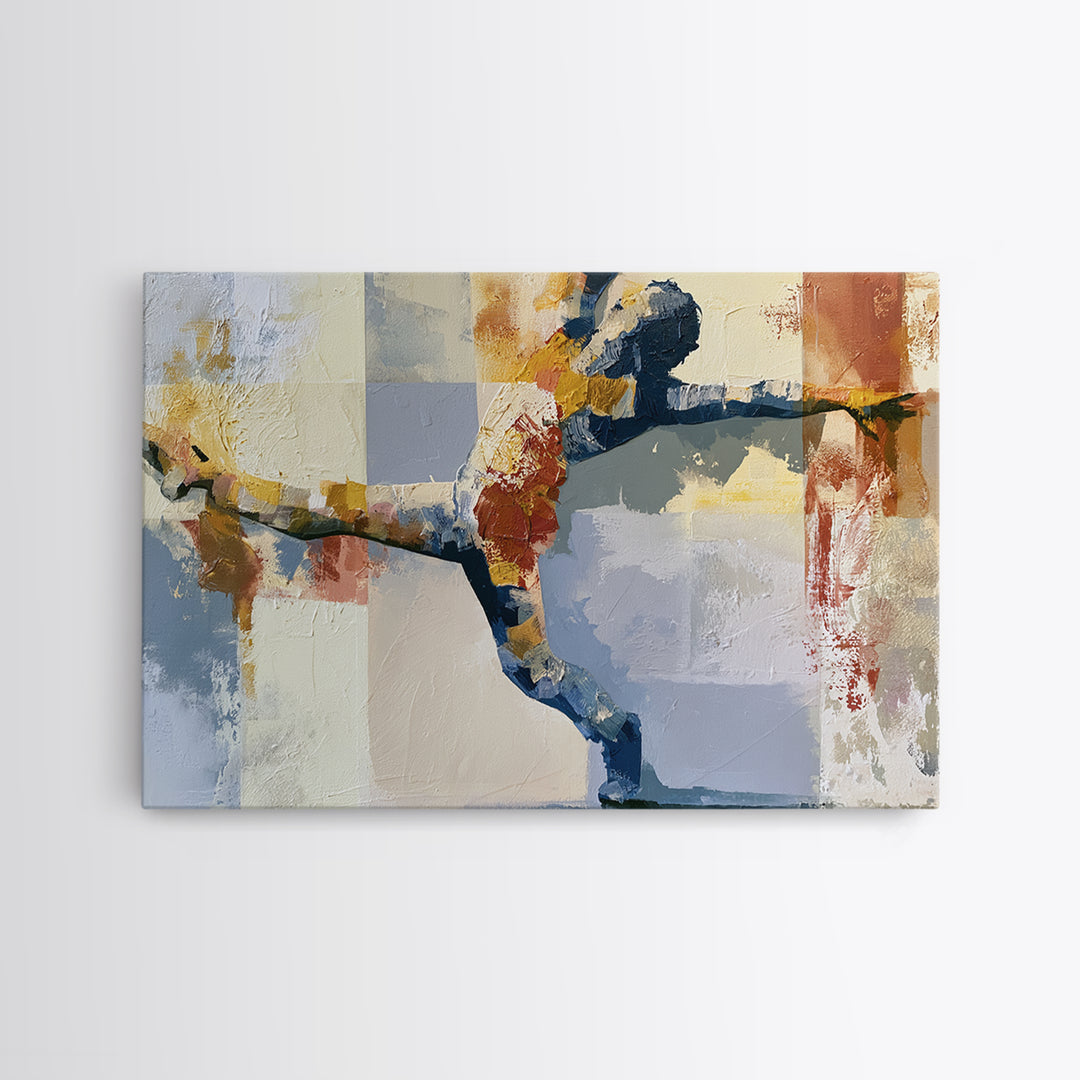 Dancer Figure Fractured into Vibrant Movement Canvas Print, Expressionist Art, Modern Wall Art, Living Room Decor, Expression, EXP-3x2-8