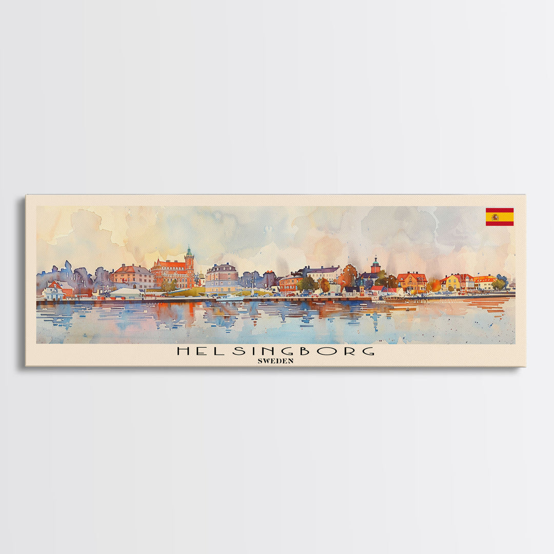 Helsingborg Sweden Travel Print Wall Art, Panoramic City Art, Travel Art, Wall Decor, Vacation Gift, Framed Canvas Print Or Metal Art