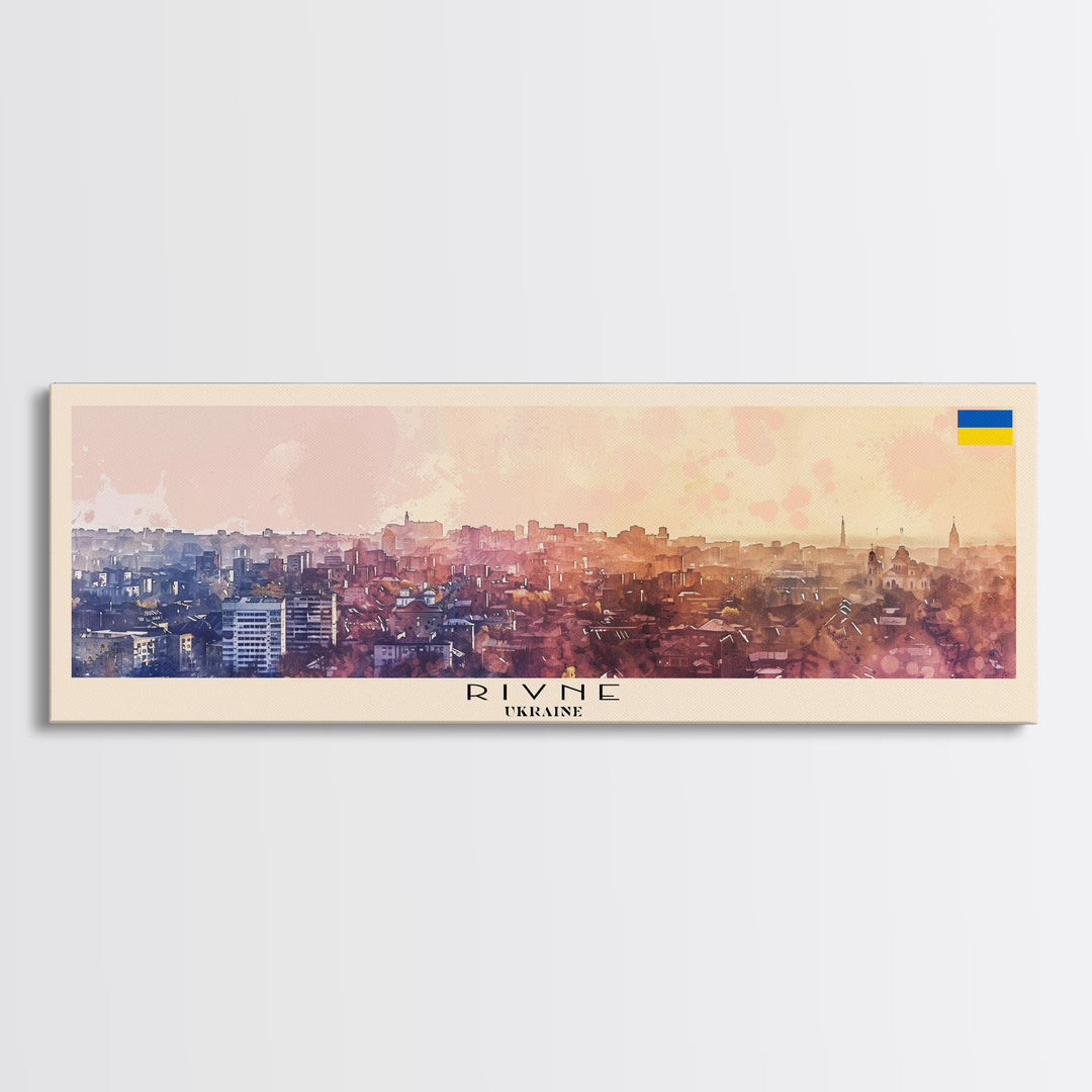 Rivne Ukraine Wall Art, Panoramic Travel Poster, Panoramic Framed Canvas Print, City Wall Art, Wall Hanging Home Decor, Travel Art