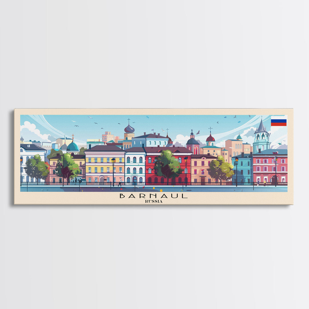 Barnaul Russia Wall Art, Panoramic Travel Poster, Panoramic Framed Canvas Print, City Wall Art, Wall Hanging Home Decor, Travel Art