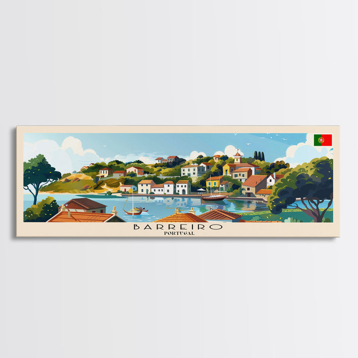 Barreiro Portugal Travel Print Wall Art, Panoramic City Art, Travel Art, Wall Decor, Vacation Gift, Framed Canvas Print Or Metal Art