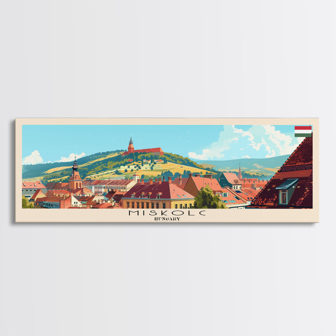 Miskolc Hungary Wall Art, Panoramic Travel Poster, Panoramic Framed Canvas Print, City Wall Art, Wall Hanging Home Decor, Travel Art