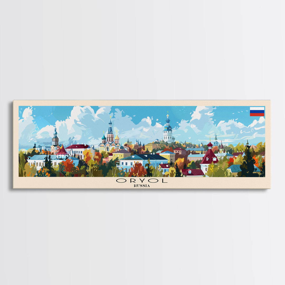 Oryol Russia Wall Art, Panoramic Travel Poster, Panoramic Framed Canvas Print, City Wall Art, Wall Hanging Home Decor, Travel Art