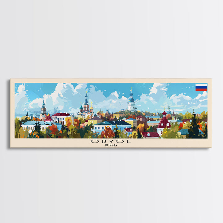 Oryol Russia Wall Art, Panoramic Travel Poster, Panoramic Framed Canvas Print, City Wall Art, Wall Hanging Home Decor, Travel Art
