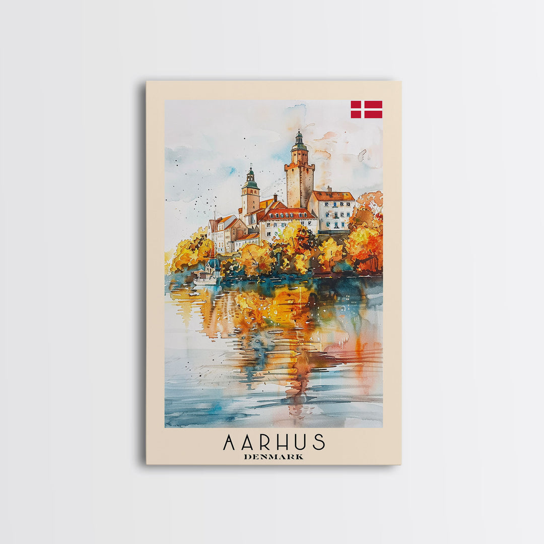 Serene Šabac Serbia Riverside View, Framed Canvas Print, Bedroom Wall Art, Farmhouse Style, Perfect Home Decor