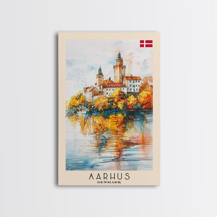 Serene Šabac Serbia Riverside View, Framed Canvas Print, Bedroom Wall Art, Farmhouse Style, Perfect Home Decor