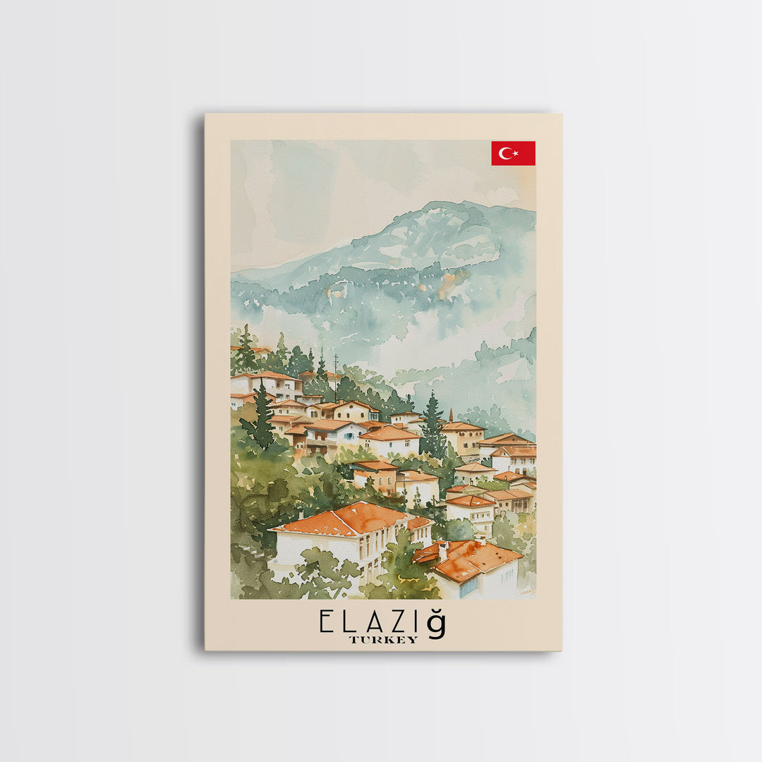 Serene Elazığ, Turkey Framed Canvas Print. Picturesque Wall Art for Living Room or Bedroom Decor, Beautiful Travel Poster.