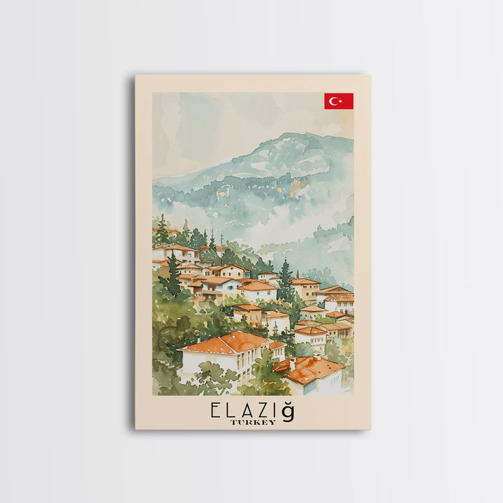 Serene Elazığ, Turkey Framed Canvas Print. Picturesque Wall Art for Living Room or Bedroom Decor, Beautiful Travel Poster.