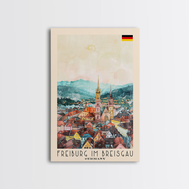Freiburg, Germany Travel Poster Art, Framed Canvas Print for Living Room or Bedroom, Scenic Wall Art, Perfect Home Decoration